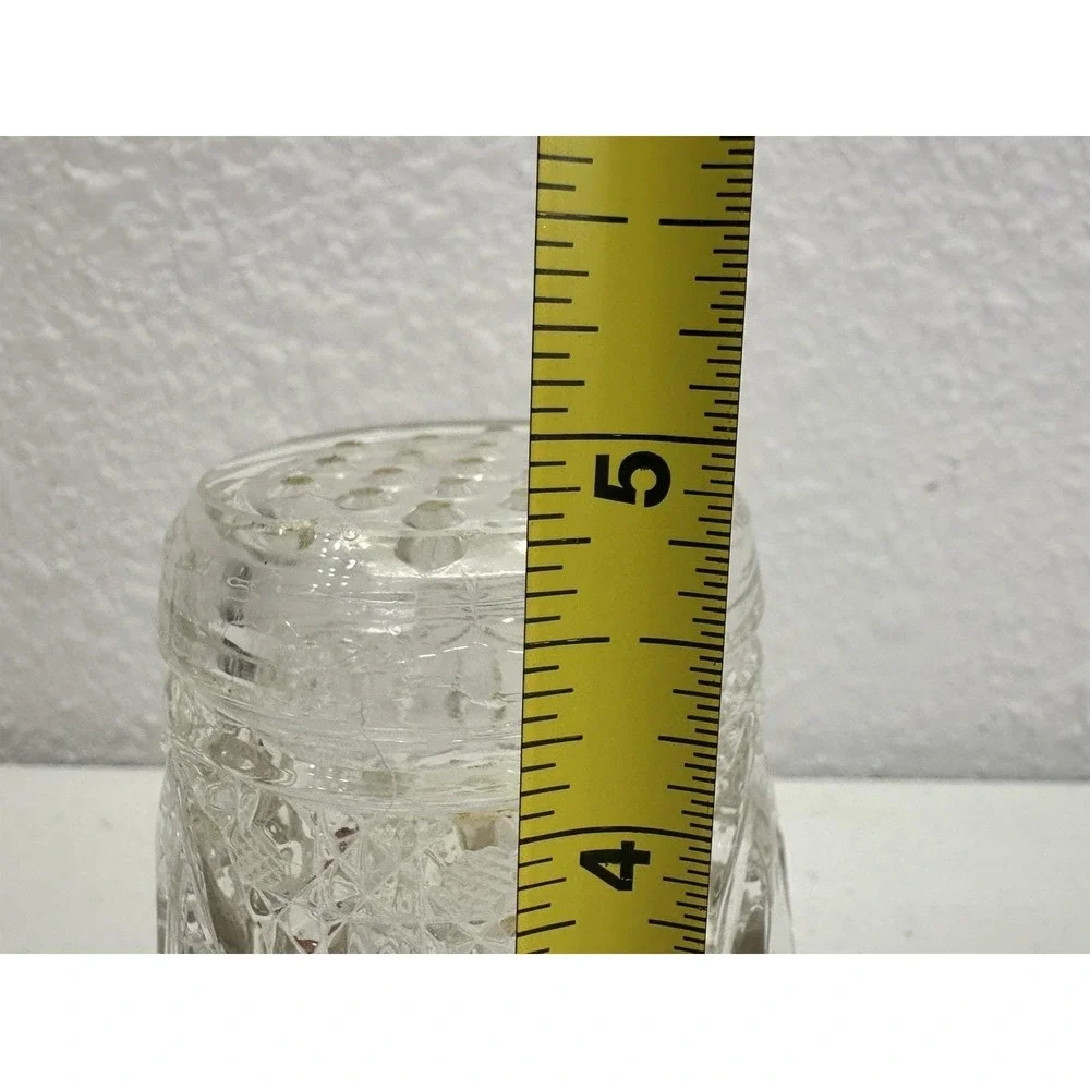 Antique McKee Innovation Glass Sugar Shaker Cork Bottom Floral Pressed Glass